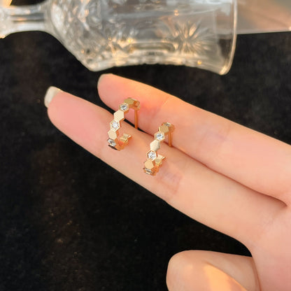 [Everoly JW]BEE LOVE DIAMOND HOOP EARRINGS