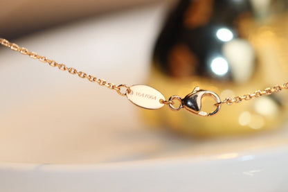 [Everoly JW]JEUX MALACHITE 1 DIAMOND PINK GOLD NECKLACE