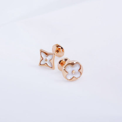 [Everoly JW]STAR AND SUN PINK GOLD MOP STUD EARRINGS