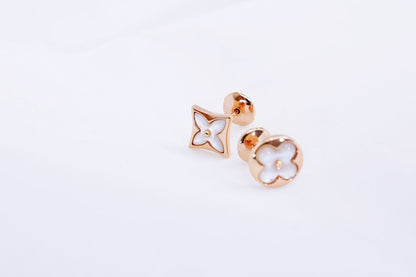 [Everoly JW]STAR AND SUN PINK GOLD MOP STUD EARRINGS
