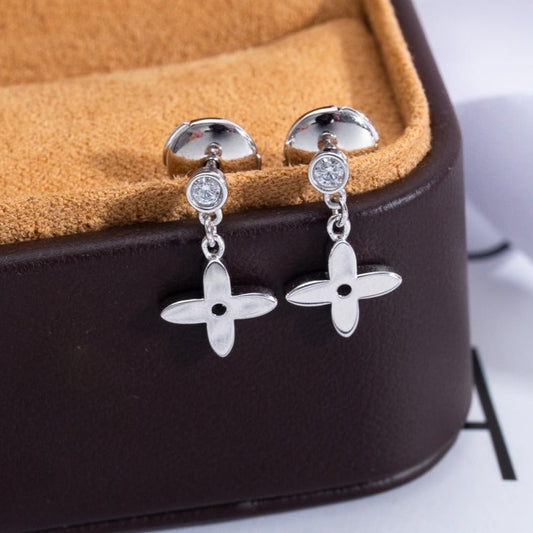 [Everoly JW]VIDYLLE SILVER DIAMOND MINI DROP EARRINGS