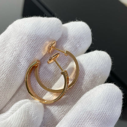 [Everoly JW]LOVE DIAMOND PINK GOLD HOOP EARRINGS