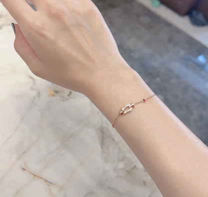 [Everoly JW]FORCE 10 DIAMOND CHAIN LINK PINK GOLD BRACELET
