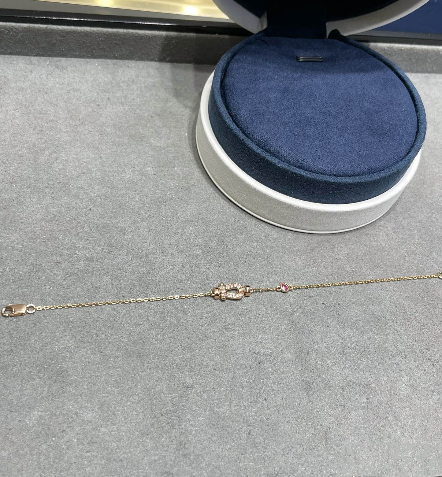 [Everoly JW]FORCE 10 DIAMOND CHAIN LINK PINK GOLD BRACELET