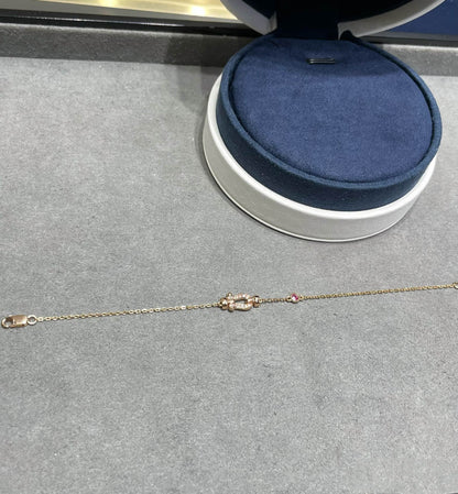 [Everoly JW]FORCE 10 DIAMOND CHAIN LINK PINK GOLD BRACELET