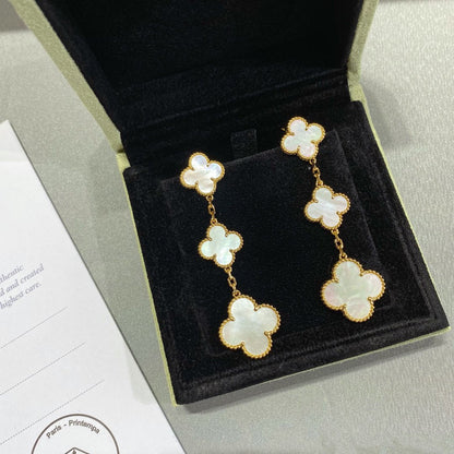 [Everoly JW]CLOVER MOP 3 MOTIFS GOLD EARRINGS