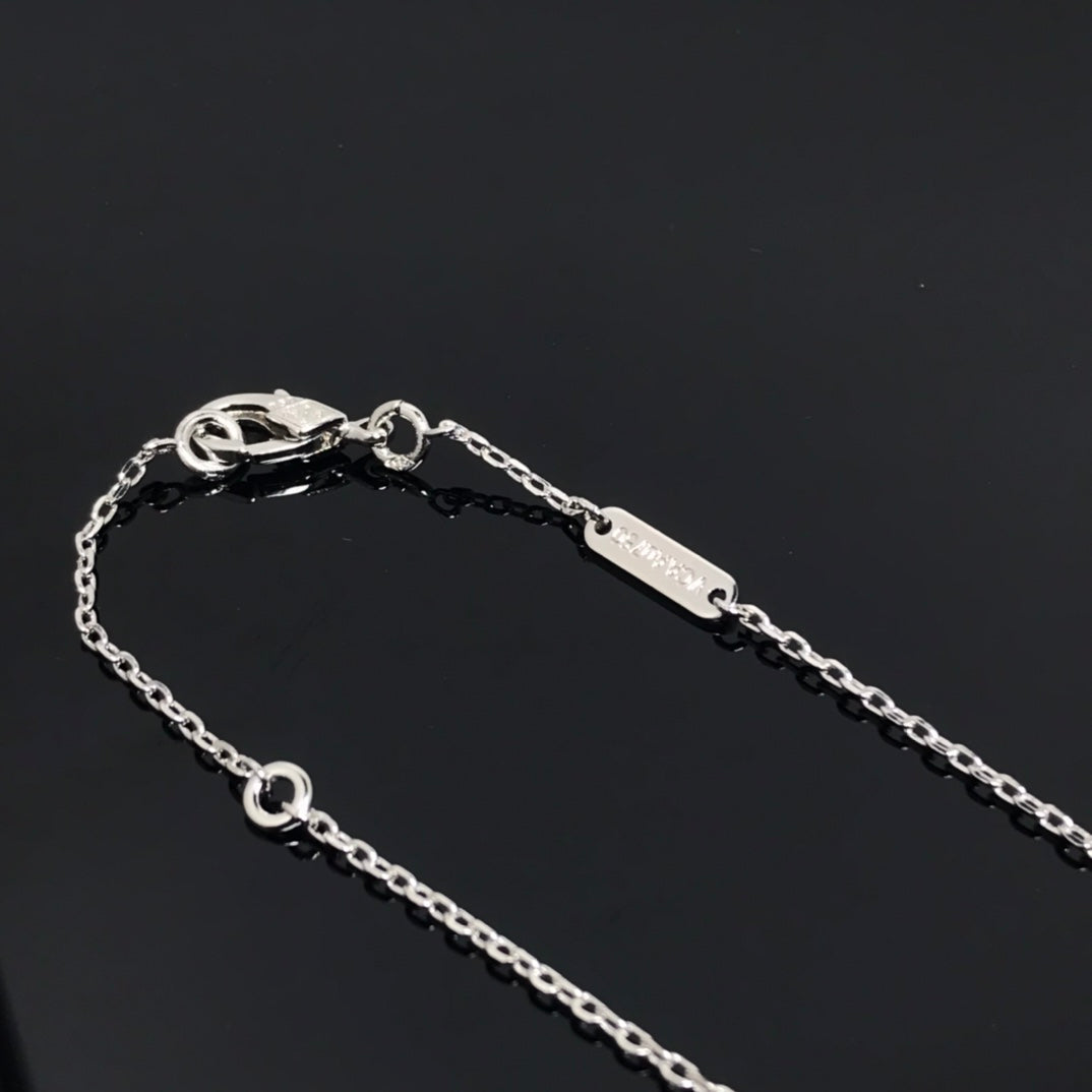 [Everoly JW]CLOVER PIETERSITE SILVER LONG NECKLACE
