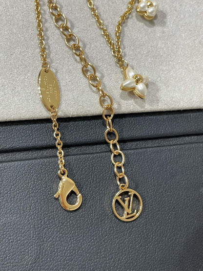 [Everoly JW]FLOWERGRAM GOLD MOP DOUBLE ROW NECKLACE