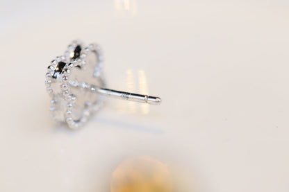 [Everoly JW]CLOVER MINI TURQUOISE SILVER STUD EARRINGS