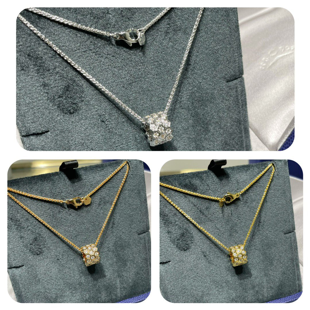 [Everoly JW]BEE LOVE DIAMOND PAVED 3 ROW NECKLACE