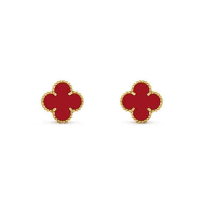 [Everoly JW]CLOVER MINI 9.5MM CARNELIAN EARRINGS