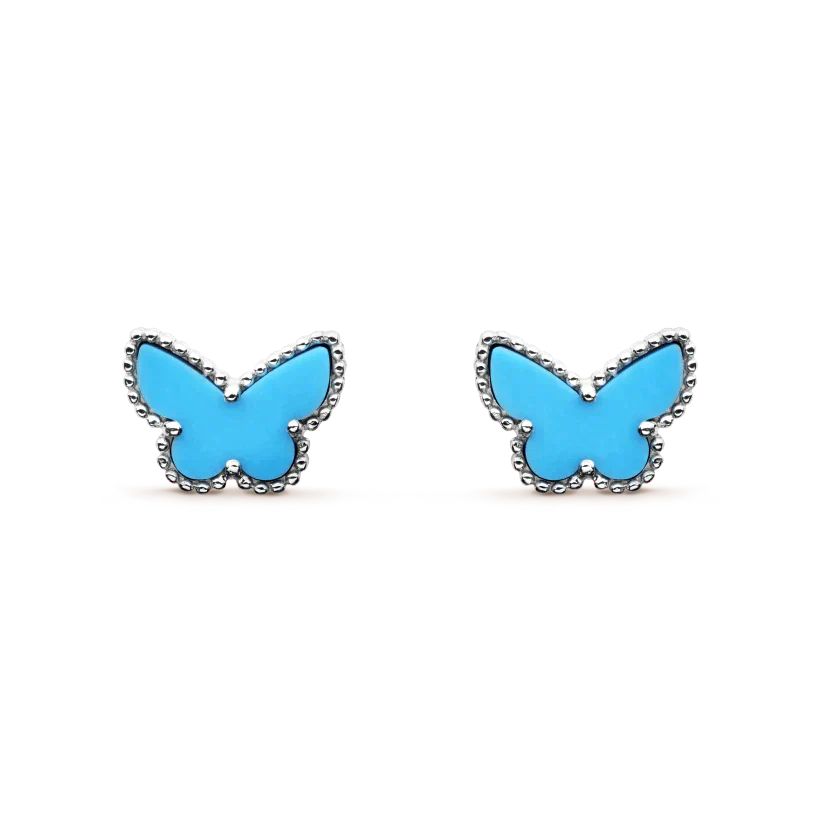 [Everoly JW]BUTTERFLY TURQUOISE EARRINGS SILVER