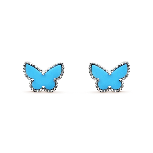 [Everoly JW]BUTTERFLY TURQUOISE EARRINGS SILVER