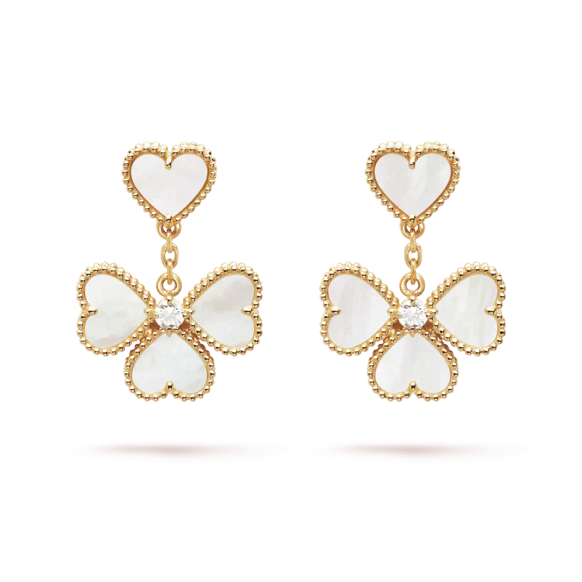 [Everoly JW]CLOVER SWEET WHITE MOP EARRINGS