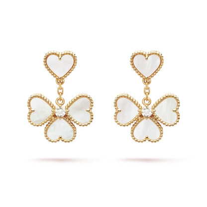 [Everoly JW]CLOVER SWEET WHITE MOP EARRINGS