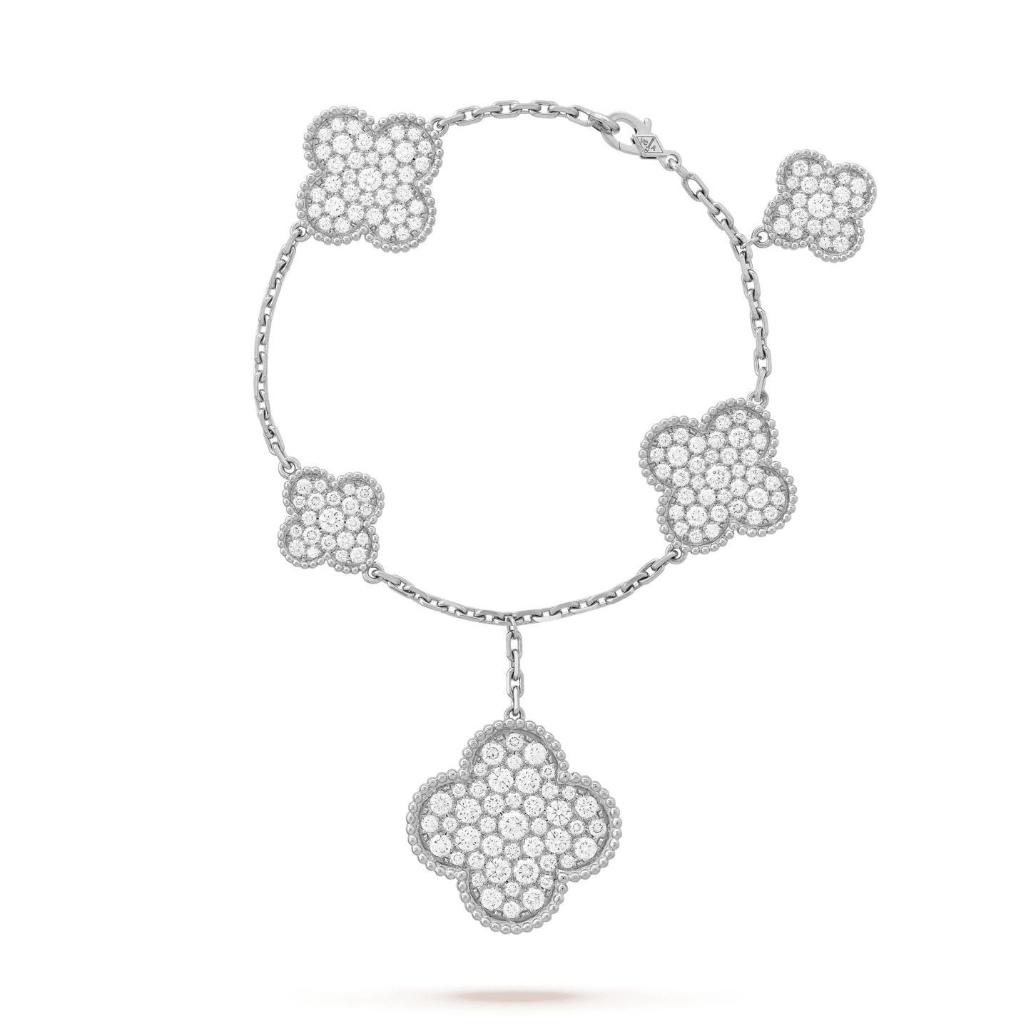 [Everoly JW]CLOVER 6 MOTIFS SILVER DIAMOND BRACELET