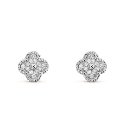 [Everoly JW]CLOVER MINI DIAMOND STUD EARRINGS