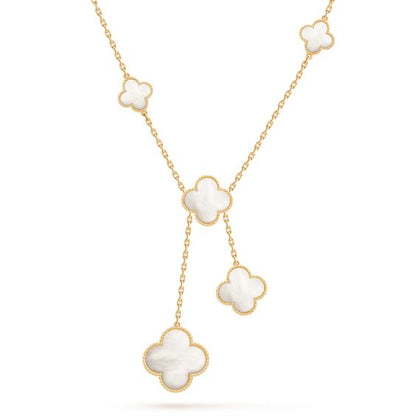 [Everoly JW]CLOVER MOTHER OF PEARL NECKLACE 6 MOTIF