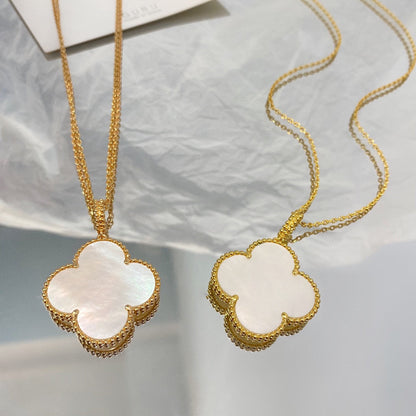 [Everoly JW]CLOVER 25MM MOP LARGE PENDANT NECKLACE