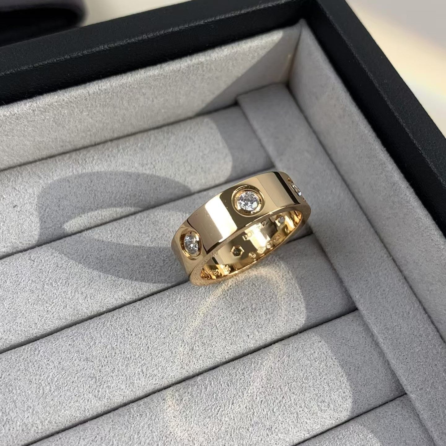 [Everoly JW]LOVE RING 5.5MM 6 DIAMONDS PINK GOLD