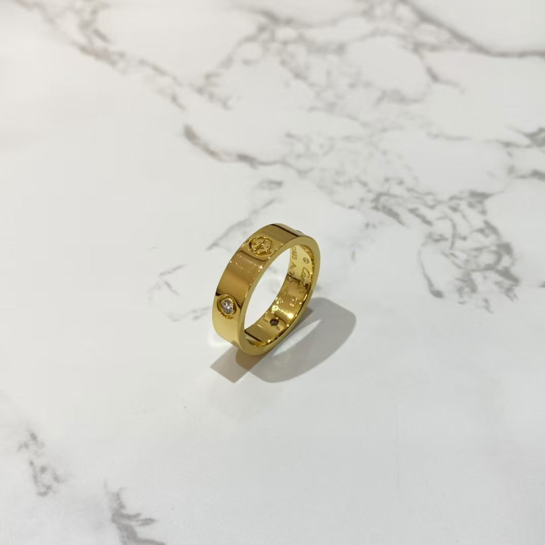 [Everoly JW]LOVE RING 5.5MM 3 DIAMONDS GOLD