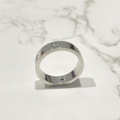[Everoly JW]LOVE RING 5.5MM 3 DIAMONDS SILVER