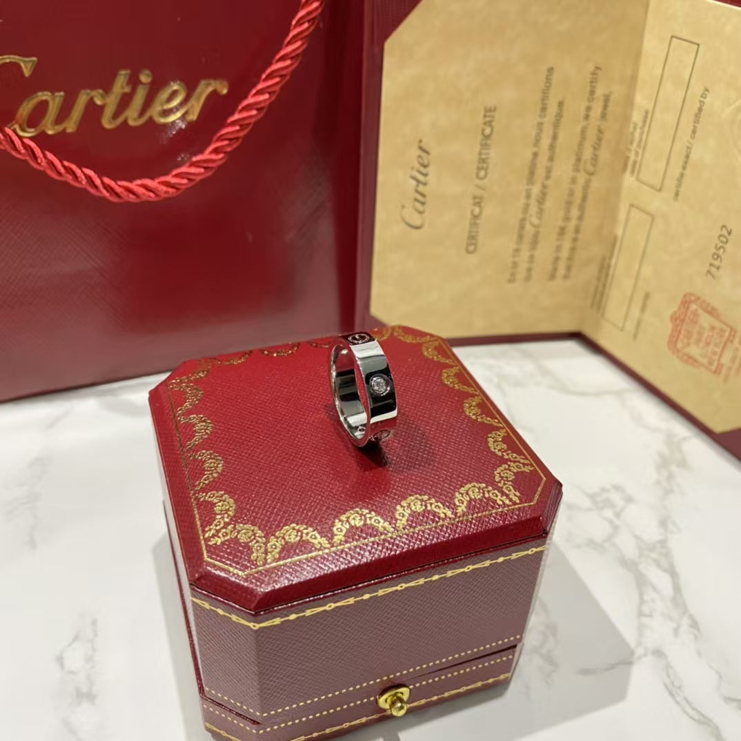 [Everoly JW]LOVE RING 5.5MM 3 DIAMONDS SILVER