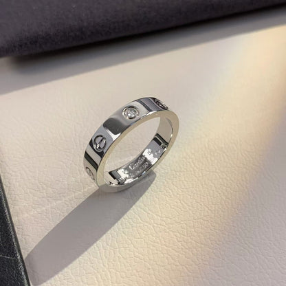 [Everoly JW]LOVE RING 4MM 1 DIAMOND SILVER