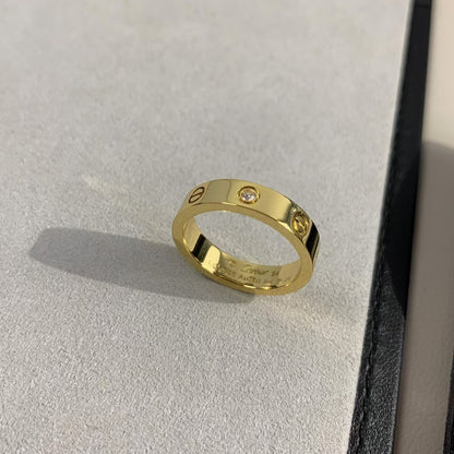 [Everoly JW]LOVE RING 4MM 1 DIAMOND GOLD