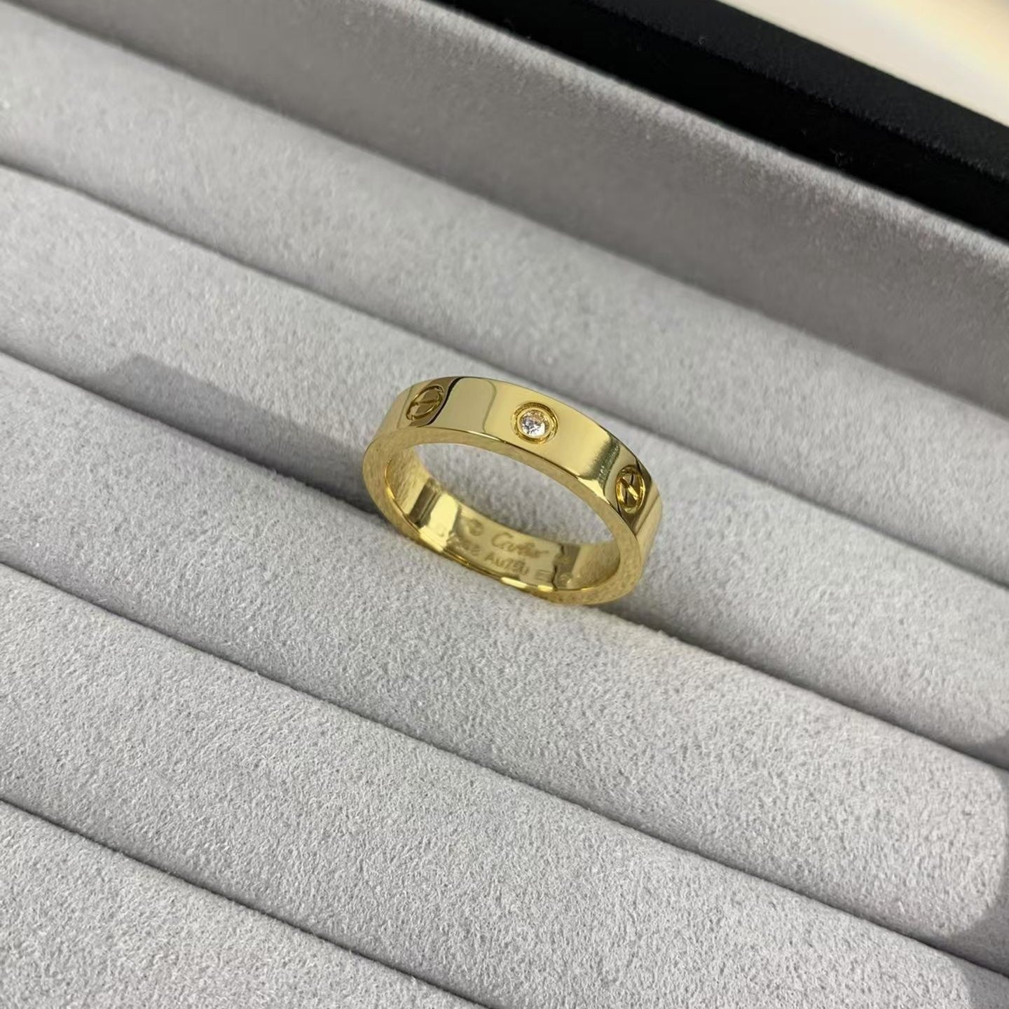 [Everoly JW]LOVE RING 4MM 1 DIAMOND GOLD