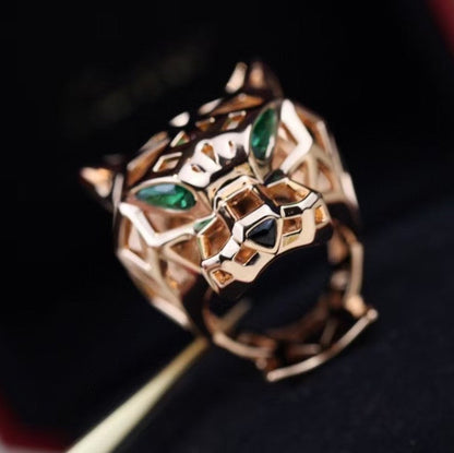 [Everoly JW]HOLLOW LEOPARD HEAD RING