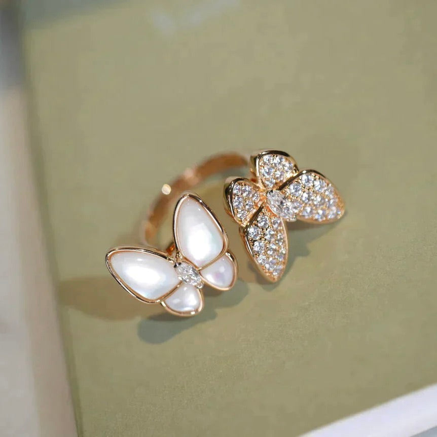 [Everoly JW]TWIN BUTTERFLY DIAMOND MOP RING