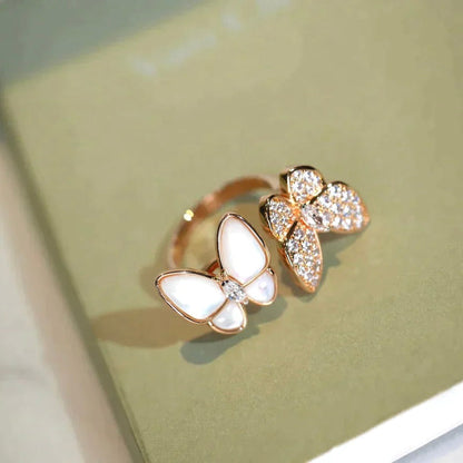 [Everoly JW]TWIN BUTTERFLY DIAMOND MOP RING