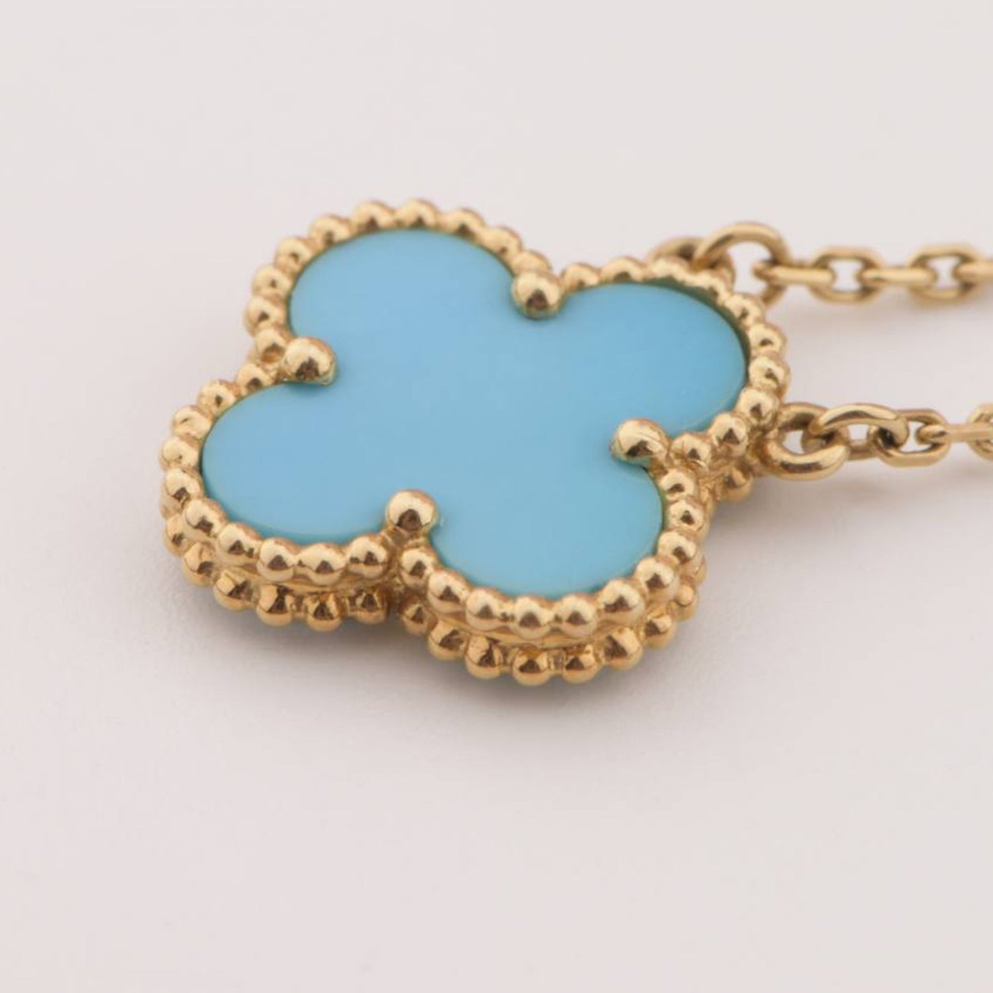 [Everoly JW]CLOVER 15MM VINTAGE TURQUOISE NECKLACE