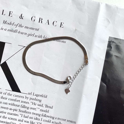 [Everoly JW]Flat Snake Bone Chain Blade Necklace