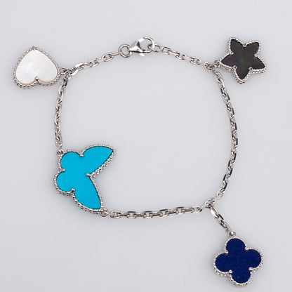 [Everoly JW]LUCKY SPRING SILVER BRACELET 4 MOTIF