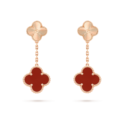[Everoly JW]CLOVER 2 MOTIF  LASER CARNELIAN EARRINGS