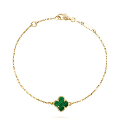 [Everoly JW]CLOVER BRACELET MALACHITE 1 MOTIF
