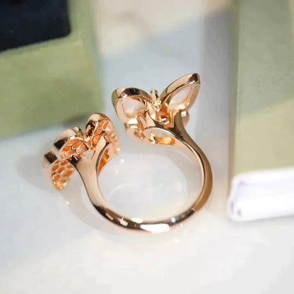[Everoly JW]TWIN BUTTERFLY DIAMOND MOP RING
