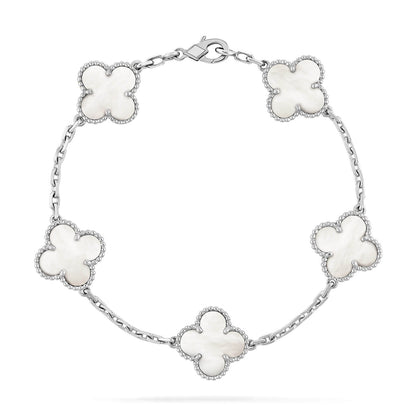 [Everoly JW]CLOVER SILVER MOP 5 MOTIF BRACELET
