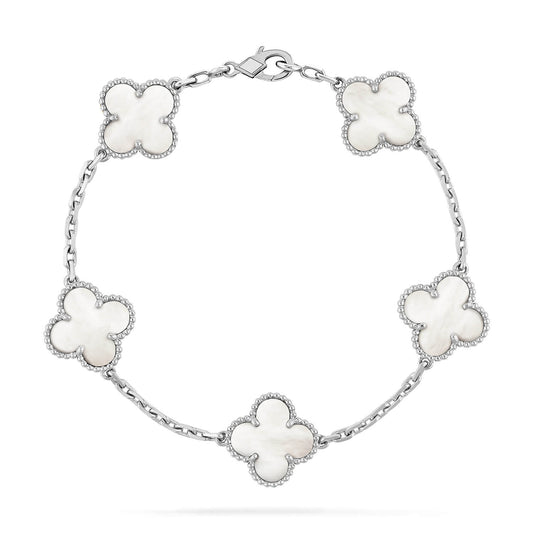 [Everoly JW]CLOVER SILVER MOP 5 MOTIF BRACELET