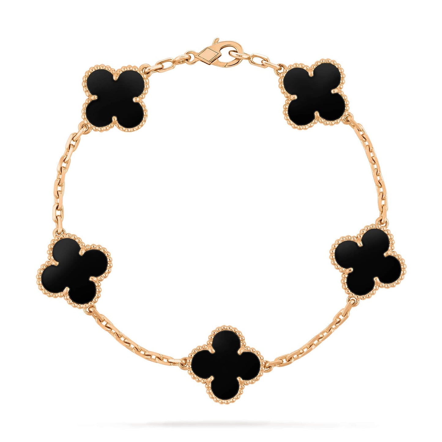 [Everoly JW]CLOVER  5 MOTIFS BLACK ONYX BRACELET