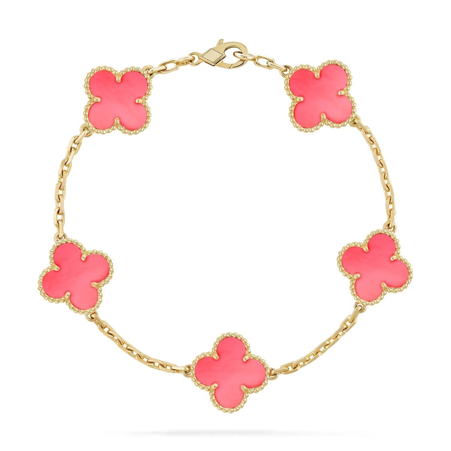 [Everoly JW]CLOVER 5 PINK MOP BRACELET