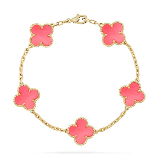[Everoly JW]CLOVER 5 PINK MOP BRACELET