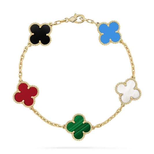 [Everoly JW]CLOVER 5 MOTIFS MULTICOLOR  BRACELET