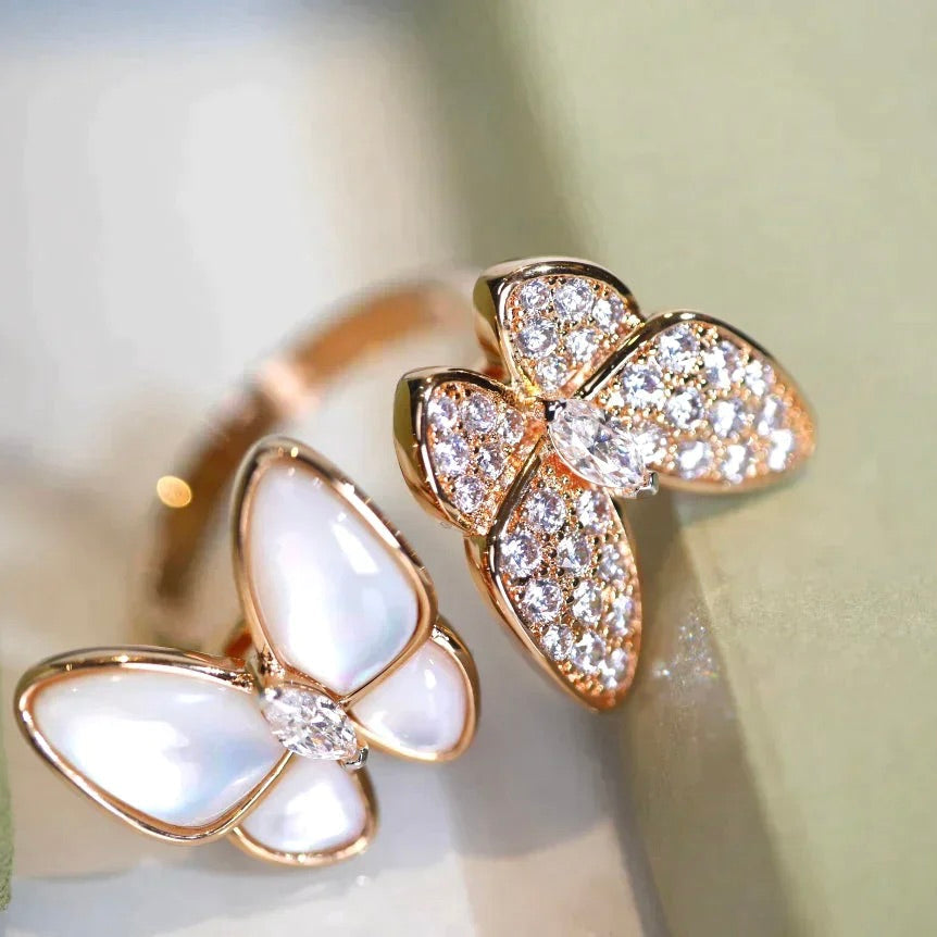 [Everoly JW]TWIN BUTTERFLY DIAMOND MOP RING