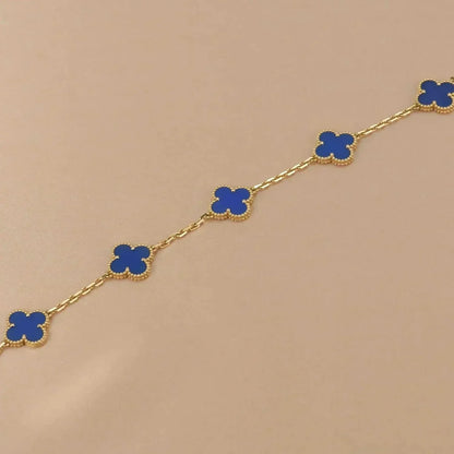 [Everoly JW]CLOVER 5 MOTIFS BLUE AGATE BRACELET