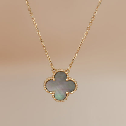 [Everoly JW]CLOVER 15MM  GRAY MOTHER OF PEARL NECKLACE