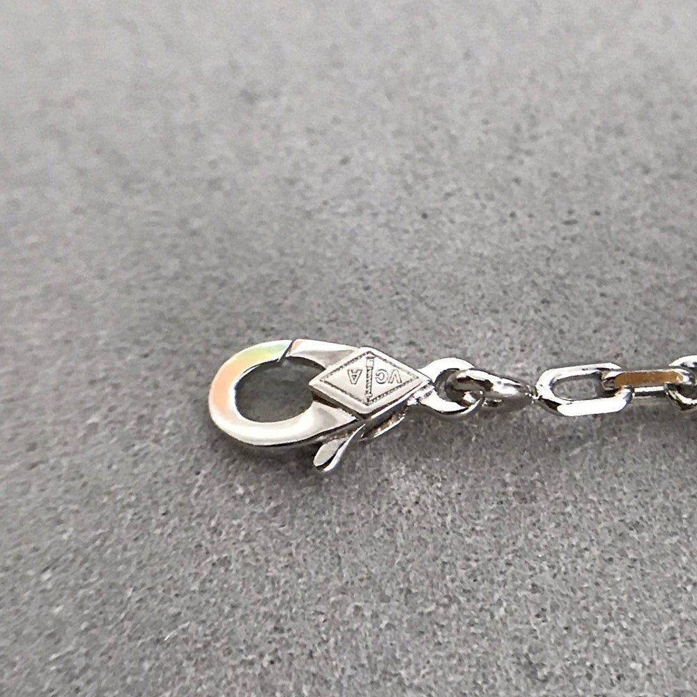 [Everoly JW]CLOVER 5 MOTIF ONYXS DIAMOND BRACELET SILVER