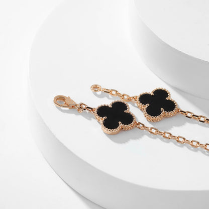[Everoly JW]CLOVER 10 MOTIFS ONYX NECKLACE